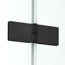 Parawan wannowy New Soleo Black łamany 100x140 cm, czarny mat, prawy