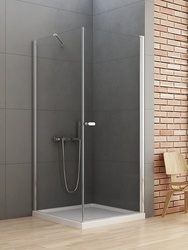 Kabina prysznicowa prostokątna New Soleo 70x90x195 cm, wspornik równoległy, profil srebrny