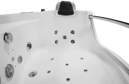 WANNA SPA Z HYDROMASAŻEM JACUZZI AQUAPEUTIC  AQ-057, CZARNY ZAGŁÓWEK, 1-osobowa, 135x135x63cm