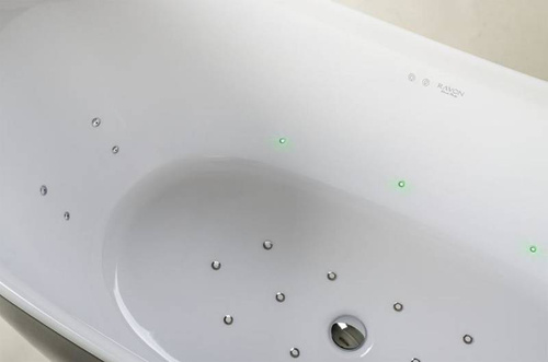 Wanna wolnostojąca Ravon Tulipano z masażem powietrznym i chromoterapią, biały połysk