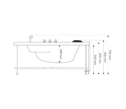 WANNA Z HYDROMASAŻEM NAROŻNA JACUZZI AQUAPEUTIC AQ-636 TOP, 2-osobowa 135x135x60 cm