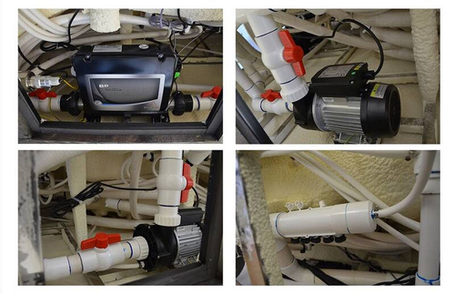 WANNA ZEWNĘTRZNA Z HYDROMASAŻEM AQUAPEUTIC 1661, 5-osobowa 200x200x80 cm, z obudową