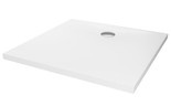 Brodzik New Trendy NEX 90x80 cm, slim, biały konglomerat