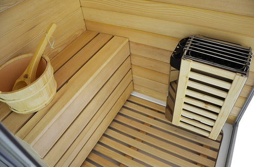 Kabino-sauna sucho-parowa z funkcją hydromasażu AQ-752, 180 x 110 x 223 cm, biała, prawa