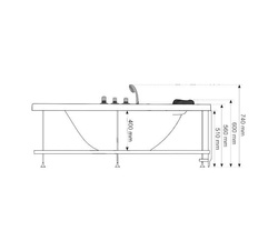 Wanna z hydromasażem narożna SPA AQ-1004 Turbo 2-osobowa, 152x152x56 cm