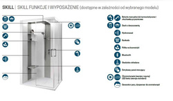KABINA MASAŻOWO-PAROWA Z BATERIĄ TERMOSTATYCZNĄ Novellini SKILL DUAL 160X97 CM, ściany wewnętrzne biały połysk