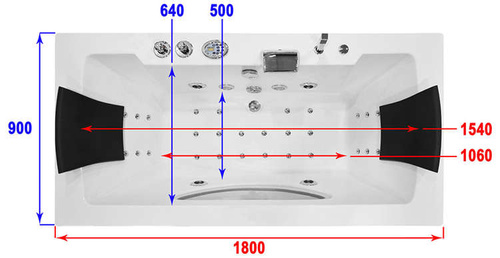 WANNA SPA Z HYDROMASAŻEM JACUZZI AQUAPEUTIC AQ-1659, 2-osobowa 180x92x60cm