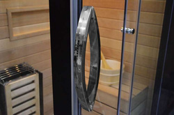 Kabino-sauna sucho-parowa z funkcją hydromasażu AQ-752, 180x110x223cm, czarna, lewa