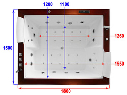 WANNA SPA Z HYDROMASAŻEM AQUAPEUTIC AQ-1666, 2-osobowa, 150x180x67 cm, z obudową
