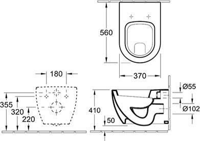 Misa WC wisząca Villeroy&Boch Subway 2.0 5614R201 Combi-Pack Weiss Alpin