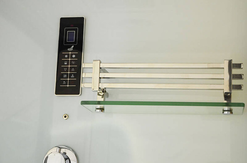 Kabino-sauna sucho-parowa z funkcją hydromasażu AQ-752, 180 x 110 x 223 cm, biała, lewa