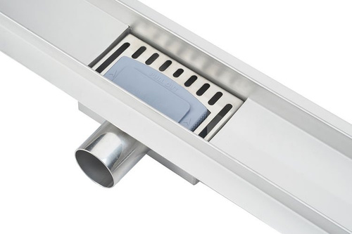 Odpływ liniowy podłogowy, czarne szkło/czarny mat 100 cm