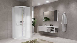 KABINA MASAŻOWO-PAROWA Novellini GLAX 2 2.0 R 90x90 CM, PÓŁOKRĄGŁA, TOTAL WHITE