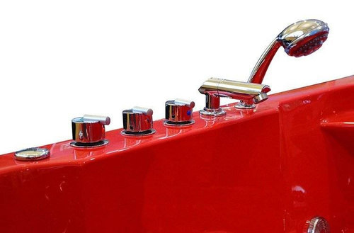 WANNA SPA Z HYDROMASAŻEM JACUZZI AQUAPEUTIC AQ-631 PLUS, 2-osobowa 180x120x54 cm, prawa, czerwona