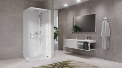 KABINA MASAŻOWO-PAROWA Novellini GLAX 2 2.0 G+F 90x90 CM, DRZWI OTWIERANE, TOTAL WHITE