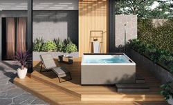 Wanna z hydromasażem Divina XL Outdoor SPA Standard Novellini, 200x200x85 cm