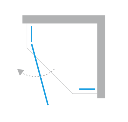 Kabina prysznicowa pięciokątna Eventa 90x90x200 cm, srebrny, strona prawa lub lewa.