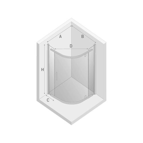 Kabina prysznicowa półokrągła New Komfort Black 90x90x195