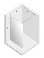 Kabina prysznicowa walk-in Avexa Gold 100x200 cm, szkło 8 mm, profil złoty.