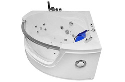 WANNA SPA Z HYDROMASAŻEM JACUZZI AQUAPEUTIC  AQ-057, NIEBIESKI ZAGŁÓWEK, 1-osobowa, 135x135x61 cm