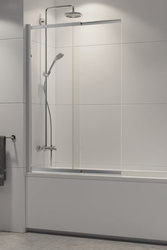 Parawan wannowy przesuwny składany Sensi 85x150 cm, srebrny