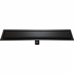 Odpływ liniowy podłogowy, czarne szkło/czarny mat 100 cm