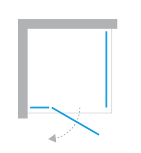 Kabina prysznicowa prostokątna Avexa Gold 100x120x200 cm, profil złoty.