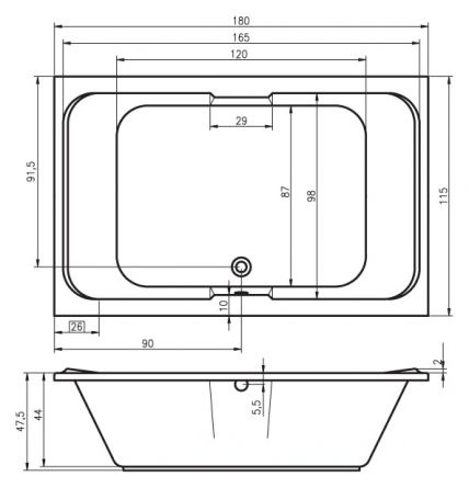 WANNA Z HYDROMASAŻEM ARANA 180, SYSTEM PLATINUM