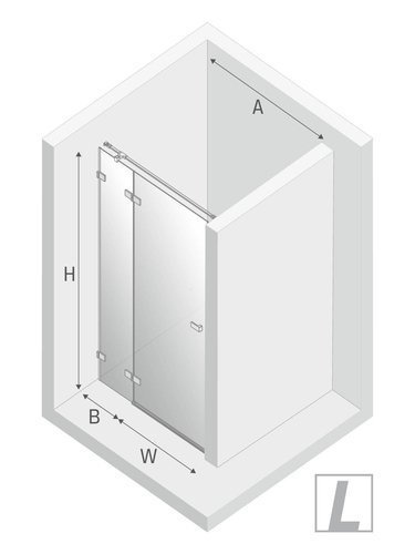 Drzwi prysznicowe do wnęki Avexa Gold 80x200 cm, profil złoty.