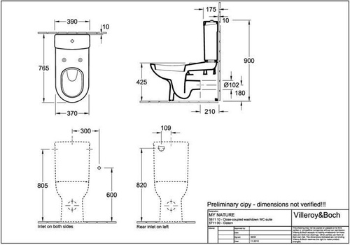 Miska ustępowa lejowa do wc kompaktu Villeroy & Boch My nature