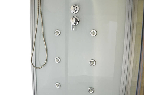 Kabino-sauna sucho-parowa z funkcją hydromasażu AQ-752, 180 x 110 x 223 cm, biała, prawa