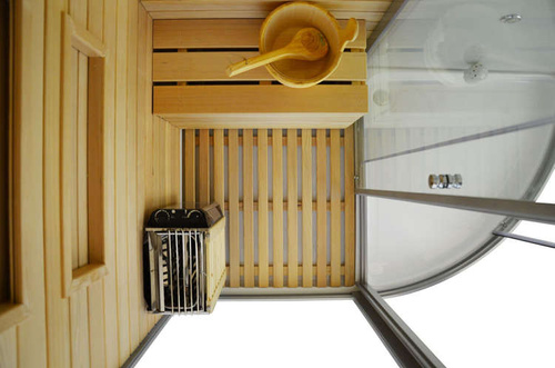 Kabino-sauna sucho-parowa z funkcją hydromasażu AQ-751, 180x110x223cm, biała, prawa