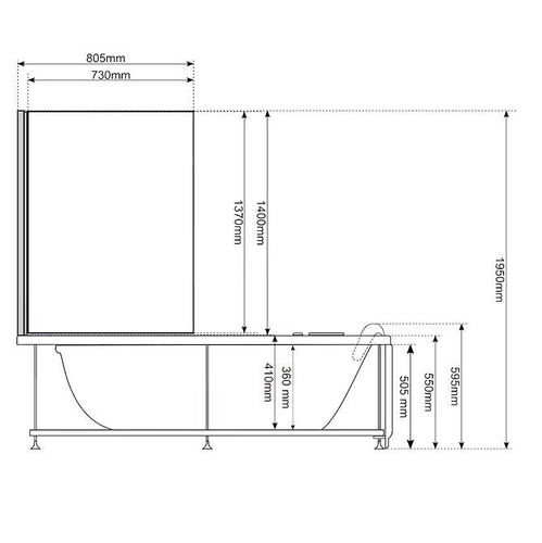 Wanna łazienkowa SPA z hydromasażem AQ-1684, 1-osobowa 170x85x194cm lewa