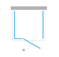 Kabina prysznicowa przyścienna Eventa 120x90x200 cm, srebrny, strona prawa lub lewa.
