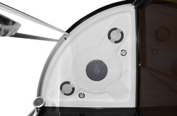 Kabino-sauna sucho-parowa z funkcją hydromasażu AQ-751,180x110x223cm, czarna, prawa