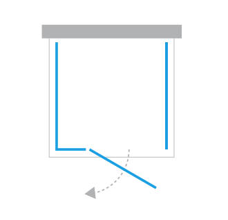 Kabina prysznicowa przyścienna Eventa 100x90x200 cm, srebrny, strona prawa lub lewa.