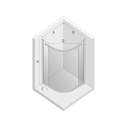 Kabina prysznicowa półokrągła New Komfort Black 90x90x195