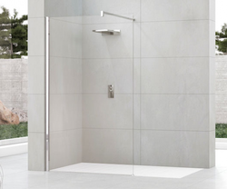 Kabina walk-in przyścienna Novellini Kuadra H 127-130 cm, profil chrom