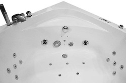WANNA SPA Z HYDROMASAŻEM JACUZZI AQUAPEUTIC  AQ-057, BIAŁY ZAGŁÓWEK, 1-osobowa, 135x135x61 cm