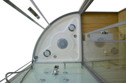 Kabino-sauna sucho-parowa z funkcją hydromasażu AQ-751, 180x110x223cm, biała, prawa