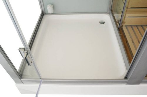 Kabino-sauna sucho-parowa z funkcją hydromasażu AQ-752, 180 x 110 x 223 cm, biała, prawa