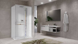 KABINA MASAŻOWO-PAROWA Novellini GLAX 2 2.0 2P 120x90 cm, DRZWI PRZESUWNE, SREBRNA, CZARNA LUB CORDA