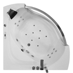 WANNA SPA Z HYDROMASAŻEM JACUZZI AQUAPEUTIC  AQ-057, CZARNY ZAGŁÓWEK, 1-osobowa, 135x135x63cm