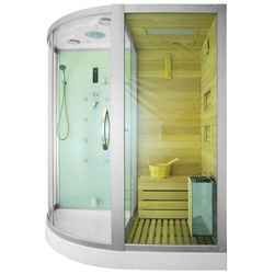 Kabino-sauna sucho-parowa z funkcją hydromasażu AQ-751, 180x110x223cm, biała, prawa