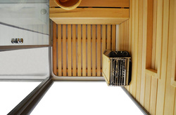 Kabino-sauna sucho-parowa z funkcją hydromasażu AQ-752, 180 x 110 x 223 cm, biała, lewa