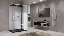 KABINA MASAŻOWO-PAROWA Novellini GLAX 2 2.0 2P 120x80 cm, DRZWI PRZESUWNE, SREBRNA, CZARNA LUB CORDA