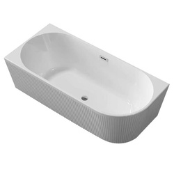 Ryflowana wanna narożna AQ-1091, 170X80X58 CM, STRONA LEWA, BIAŁA