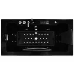 CZARNA WANNA SPA Z HYDROMASAŻEM JACUZZI AQUAPEUTIC AQ-107B TOP,  1-osobowa 180x91x60 cm prawa, PRZESZKOLONY FRONT