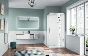 KABINA MASAŻOWO-PAROWA Novellini GLAX 1 2.0 A, 90x90 CM, DRZWI PRZESUWNE, SREBRNA LUB CZARNA