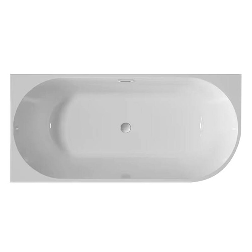 Ryflowana wanna narożna AQ-1091, 170X80X58 CM, STRONA LEWA, BIAŁA